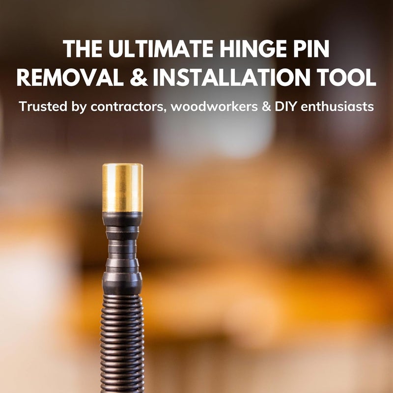 HIT Tool Door Hinge Pin Removal Tool – Spring-Driven Hinge Pin Punch & Steel-Faced Hammer – Compact, Hammerless Tool for Easy Pin Removal & Installation – Made in The USA - Image 1
